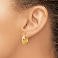 14K Yellow Gold Polished Large Hoop Earrings - 17mm Length by 0