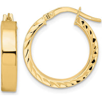 14K Yellow Gold Polished Large Hoop Earrings - 18.85mm Width by 0