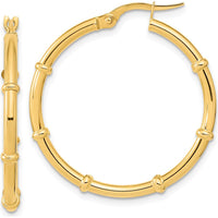 14K Yellow Gold Polished Large Hoop Earrings - 28.94mm by 0
