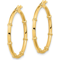 14K Yellow Gold Polished Large Hoop Earrings - 28.94mm by 0
