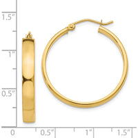 14K Yellow Gold Polished Large Hoop Earrings - 28mm Length by 0