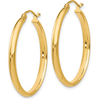 14K Yellow Gold Polished Large Hoop Earrings - 30mm by 0