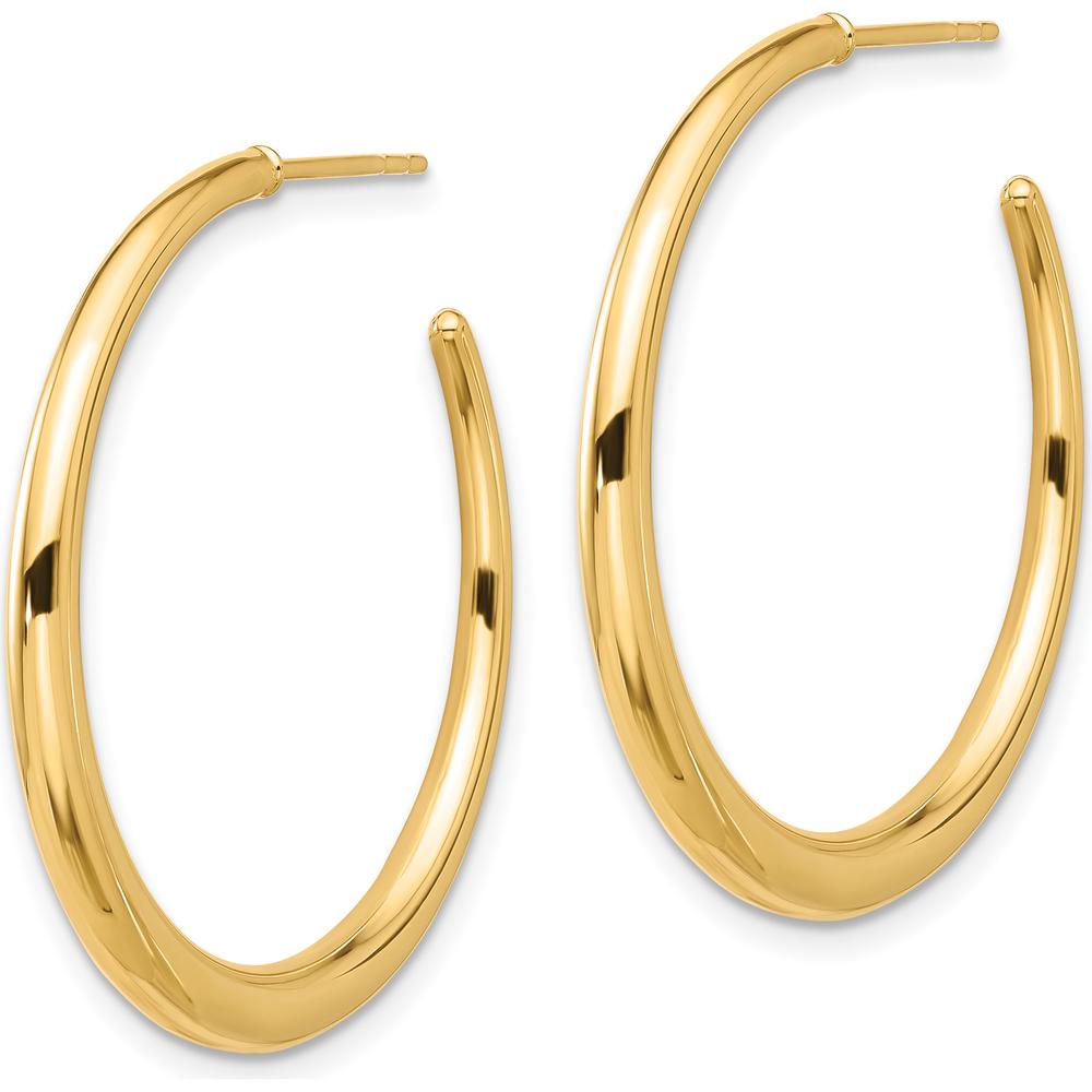 14K Yellow Gold Polished Large Hoop Earrings - 32.2mm x 32.1mm by 0