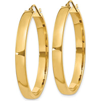 14K Yellow Gold Polished Large Hoop Earrings - 35mm Length by 0