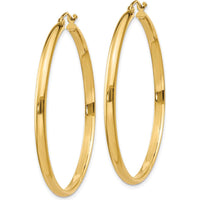14K Yellow Gold Polished Large Hoop Earrings - 44mm Diameter by 0