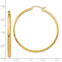 14K Yellow Gold Polished Large Hoop Earrings - 44mm Diameter by 0