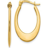 14K Yellow Gold Polished Large Hoop Earrings - Elegant Classic Design by 0