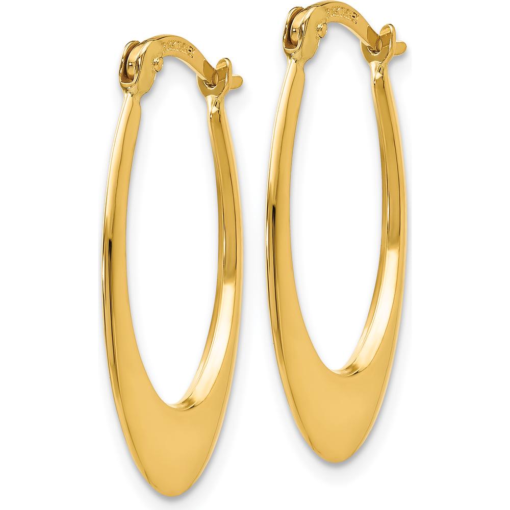 14K Yellow Gold Polished Large Hoop Earrings - Elegant Classic Design by 0