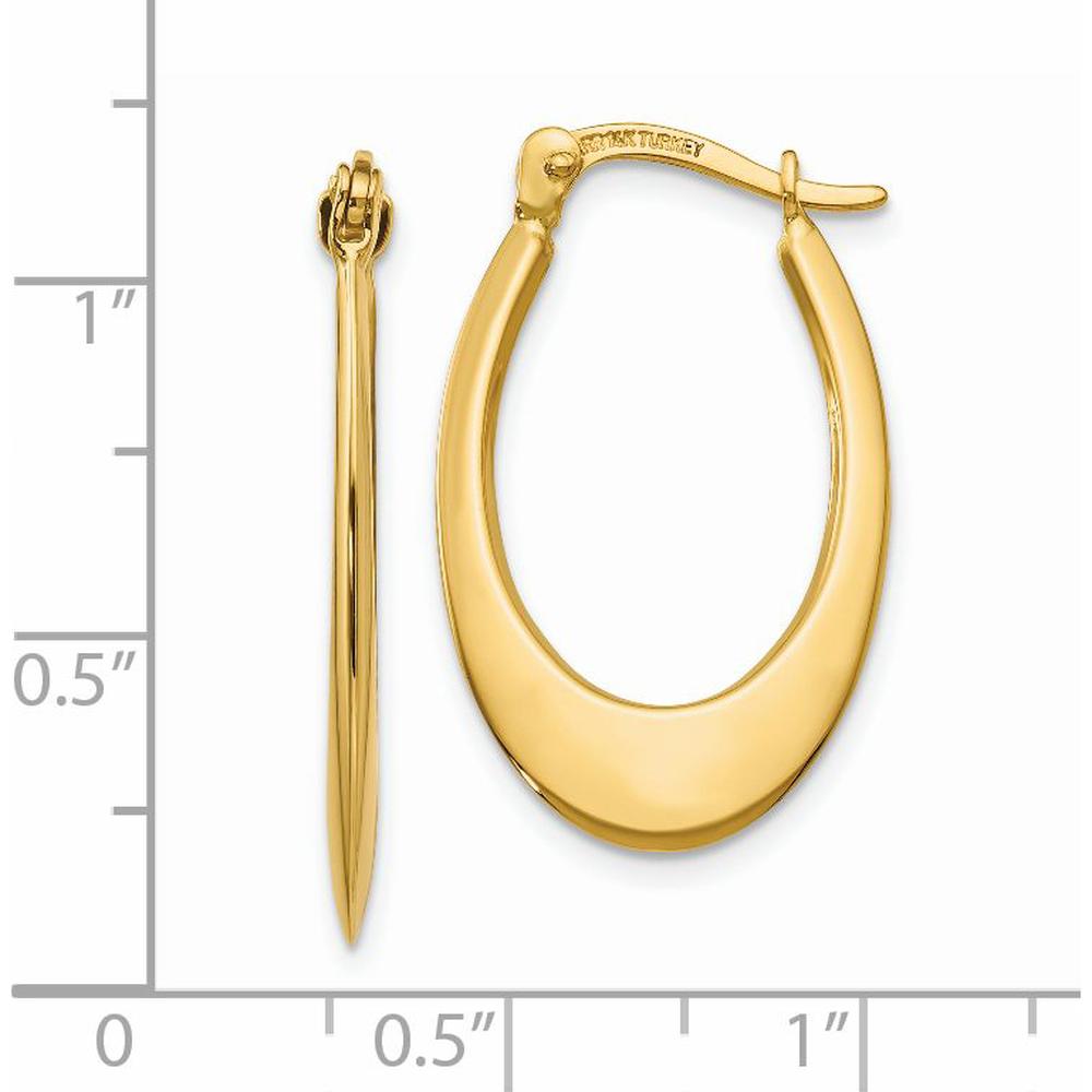 14K Yellow Gold Polished Large Hoop Earrings - Elegant Classic Design by 0