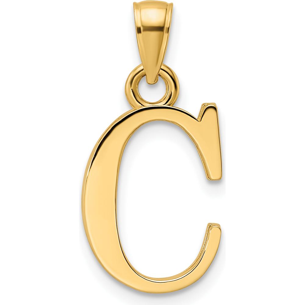 14K Yellow Gold Polished Large Letter C Initial Pendant - 18.14mm Length by Oro Pregiato