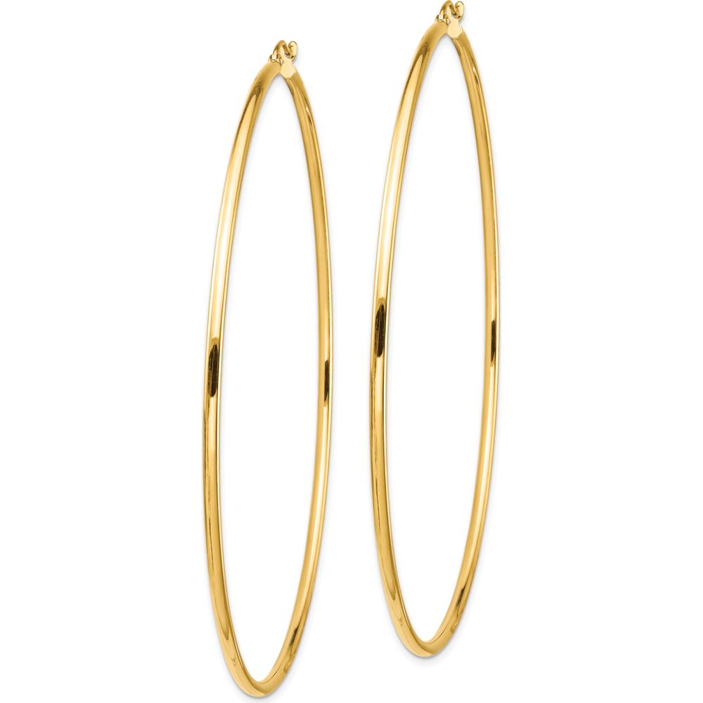 14K Yellow Gold Polished Large Round Hoop Earrings - 80mm by 0