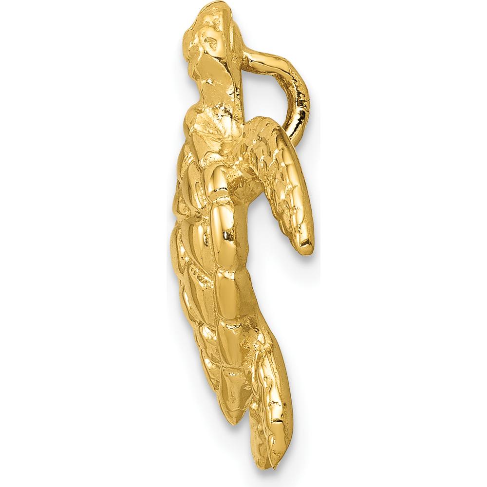 14K Yellow Gold Polished Large Sea Turtle Pendant Slide - 19mm by Oro Pregiato