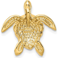14K Yellow Gold Polished Large Sea Turtle Pendant Slide - 19mm by Oro Pregiato