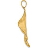 14K Yellow Gold Polished Large Stingray Pendant Charm - 36mm by Oro Pregiato