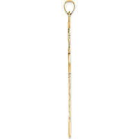 14K Yellow Gold Polished Large Textured Cross Pendant - 58mm Length by Oro Pregiato