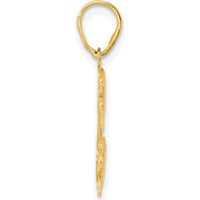 14K Yellow Gold Polished Laser Etched Number 34 Pendant