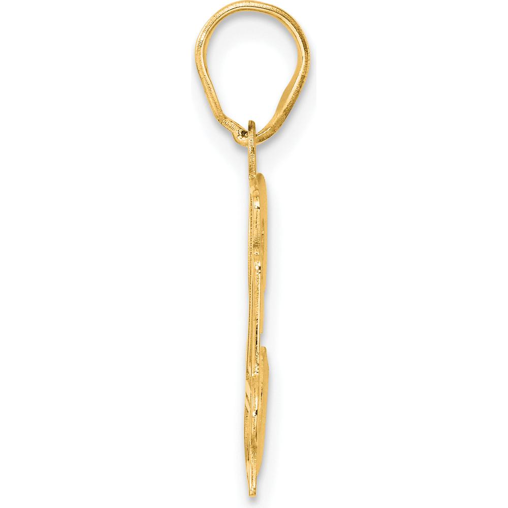 14K Yellow Gold Polished Laser Etched Number 34 Pendant