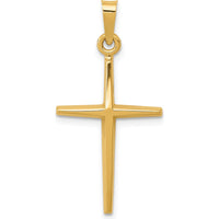 14K Yellow Gold Polished Latin Cross Pendant - 31mm Length by Oro Pregiato