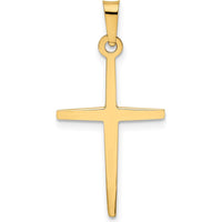 14K Yellow Gold Polished Latin Cross Pendant - 31mm Length by Oro Pregiato