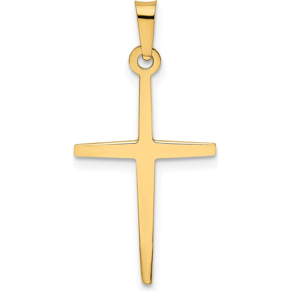 14K Yellow Gold Polished Latin Cross Pendant - 31mm Length by Oro Pregiato