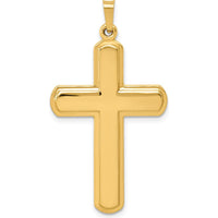 14K Yellow Gold Polished Latin Cross Pendant - 38.2mm Length by Oro Pregiato