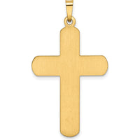 14K Yellow Gold Polished Latin Cross Pendant - 38.2mm Length by Oro Pregiato