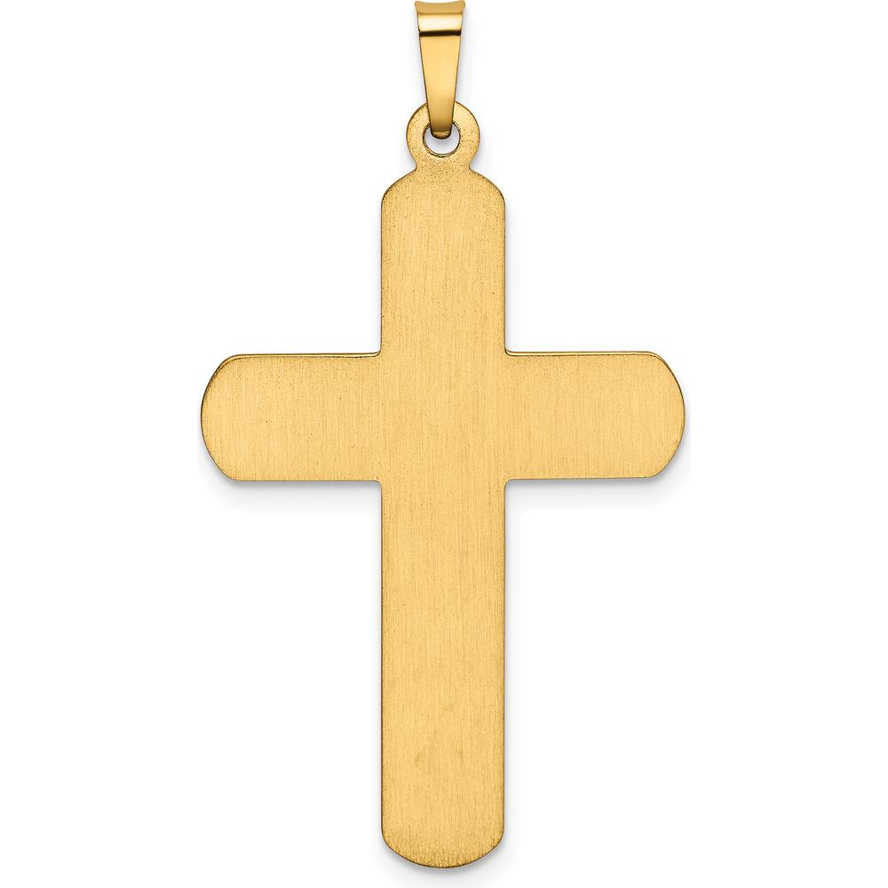 14K Yellow Gold Polished Latin Cross Pendant - 38.2mm Length by Oro Pregiato
