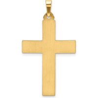 14K Yellow Gold Polished Latin Cross Pendant - Elegant Religious Charm by Oro Pregiato
