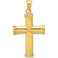 14K Yellow Gold Polished Latin Cross Pendant - Faith-Inspired Design by Oro Pregiato
