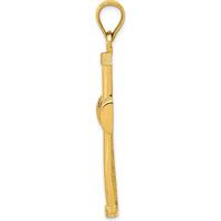 14K Yellow Gold Polished Latin Cross Pendant - Faith-Inspired Design by Oro Pregiato