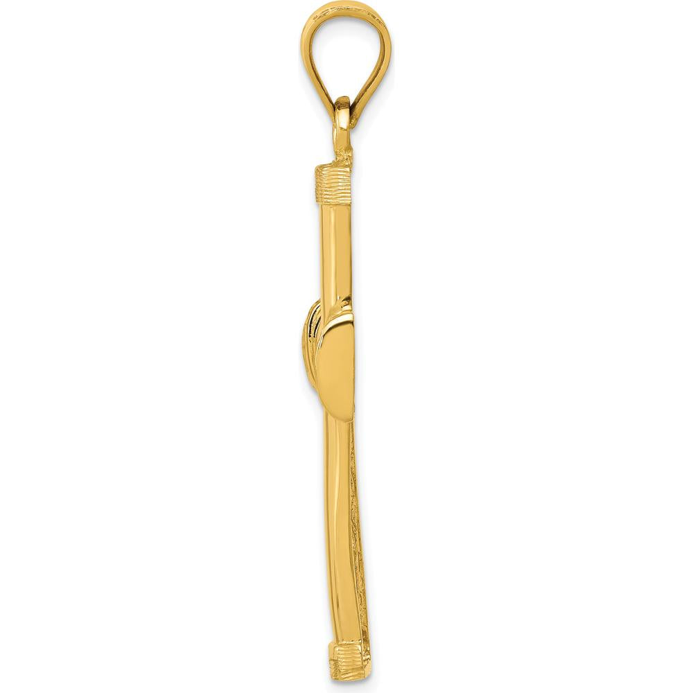 14K Yellow Gold Polished Latin Cross Pendant - Faith-Inspired Design by Oro Pregiato