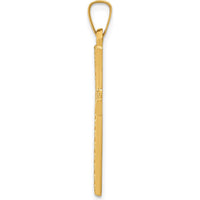 14K Yellow Gold Polished Lattice Textured Cross Pendant - 29.8mm Length by Oro Pregiato