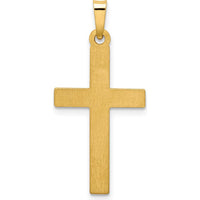14K Yellow Gold Polished Lattice Textured Cross Pendant - 29.8mm Length by Oro Pregiato