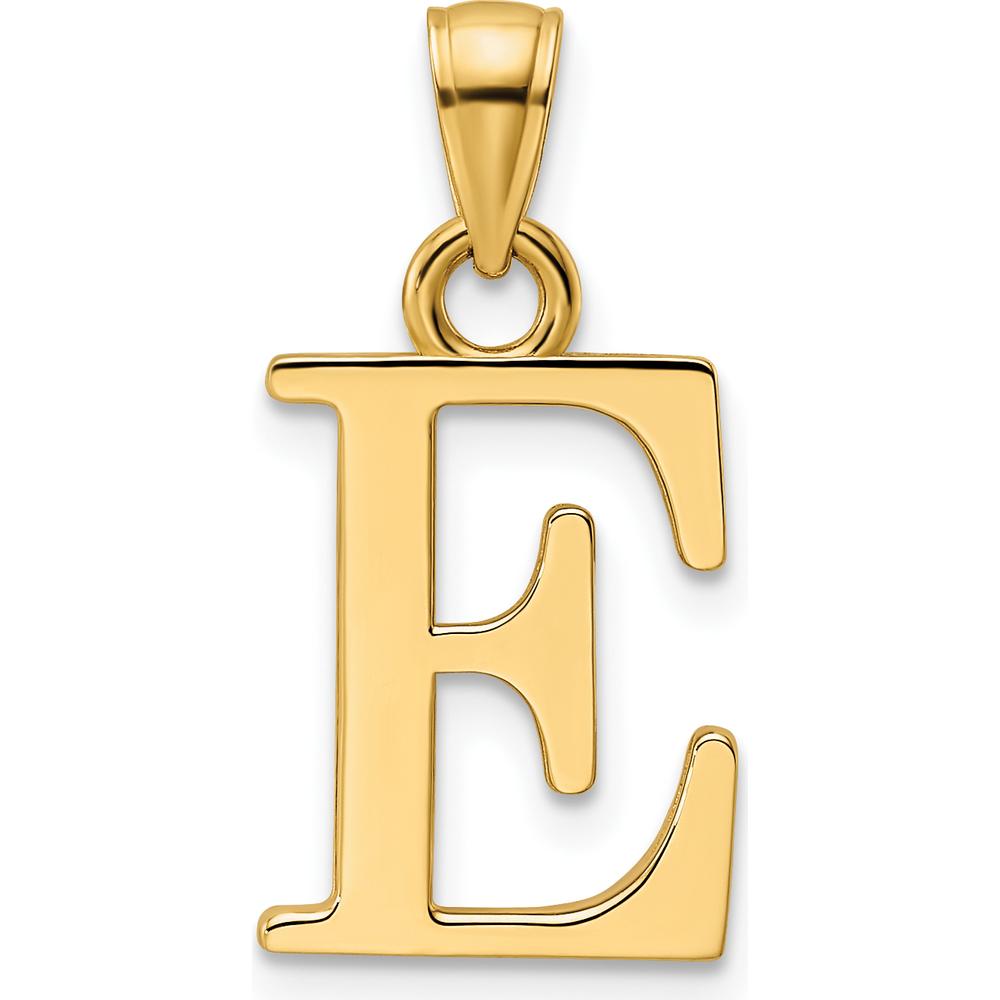 14K Yellow Gold Polished Letter E Pendant by Oro Pregiato
