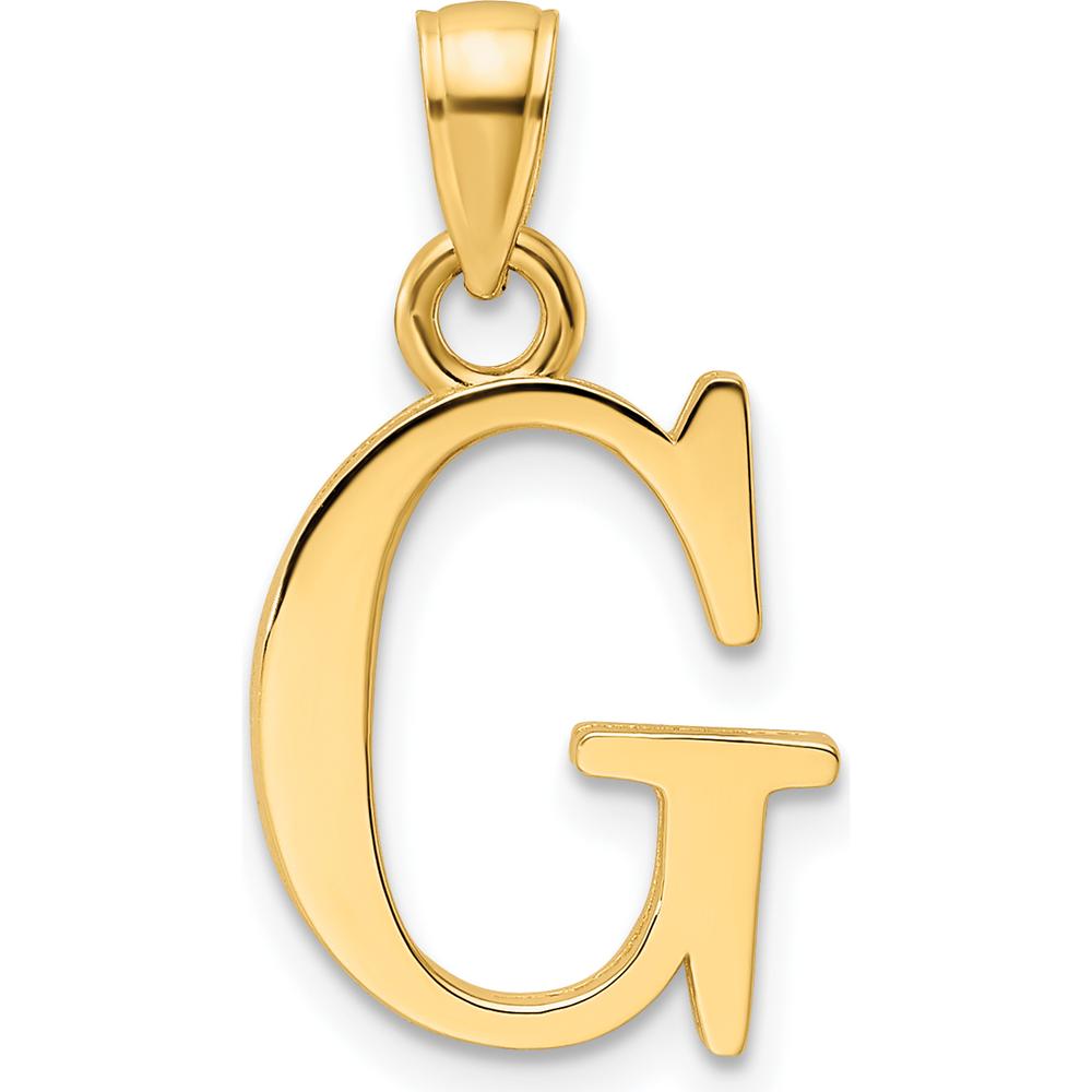 14K Yellow Gold Polished Letter G Pendant by Oro Pregiato