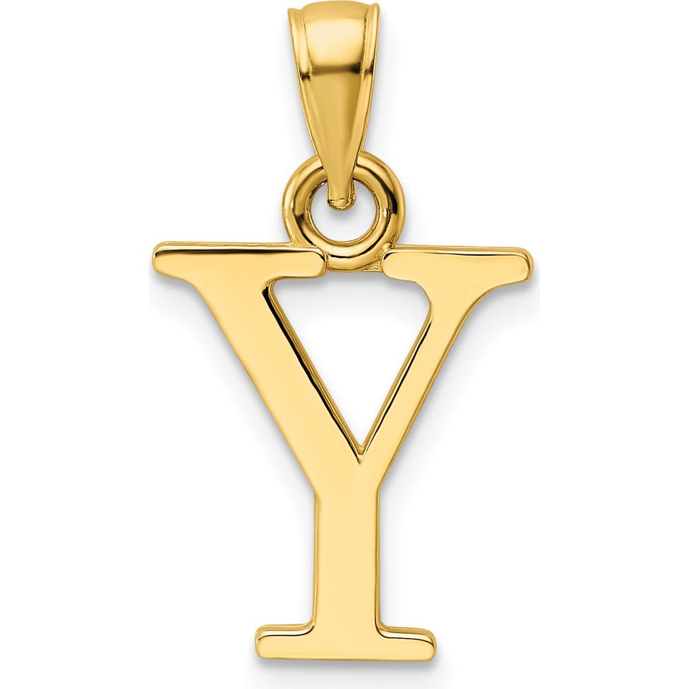 14K Yellow Gold Polished Letter Y Pendant Charm by Oro Pregiato