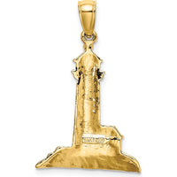 14K Yellow Gold Polished Lighthouse Charm - 23mm Length by Oro Pregiato