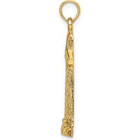 14K Yellow Gold Polished Lighthouse Charm Pendant - 23.2mm Length by Oro Pregiato