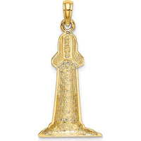 14K Yellow Gold Polished Lighthouse Charm Pendant - 23.2mm Length by Oro Pregiato