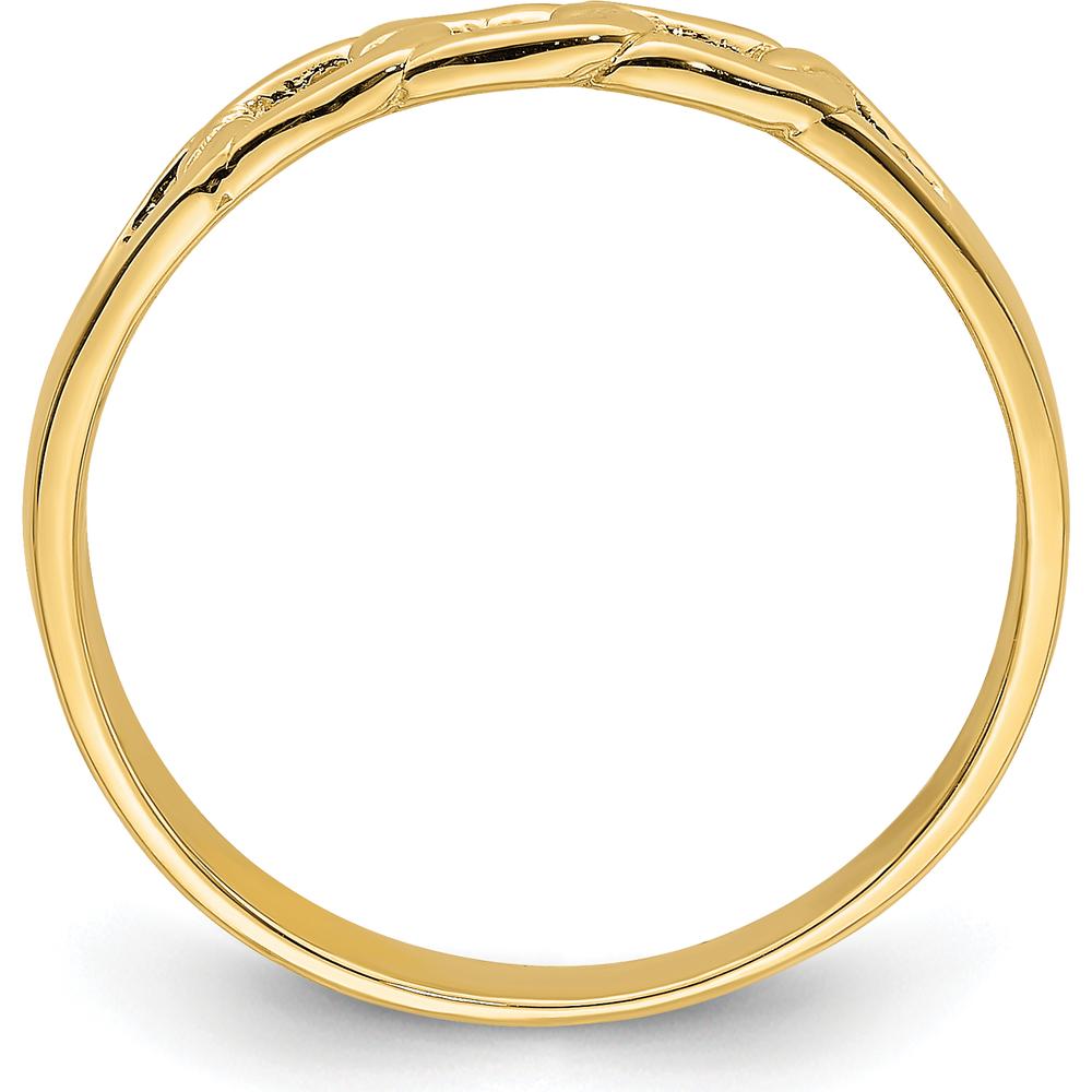 14K Yellow Gold Polished Link Band Ring - Fashion Style by 0