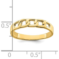 14K Yellow Gold Polished Link Band Ring - Fashion Style by 0