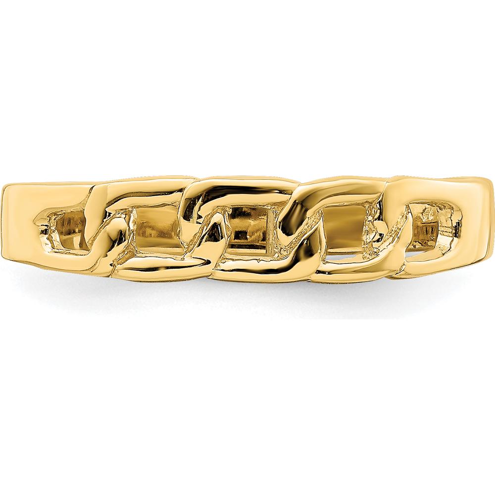14K Yellow Gold Polished Link Band Ring - Fashion Style by 0