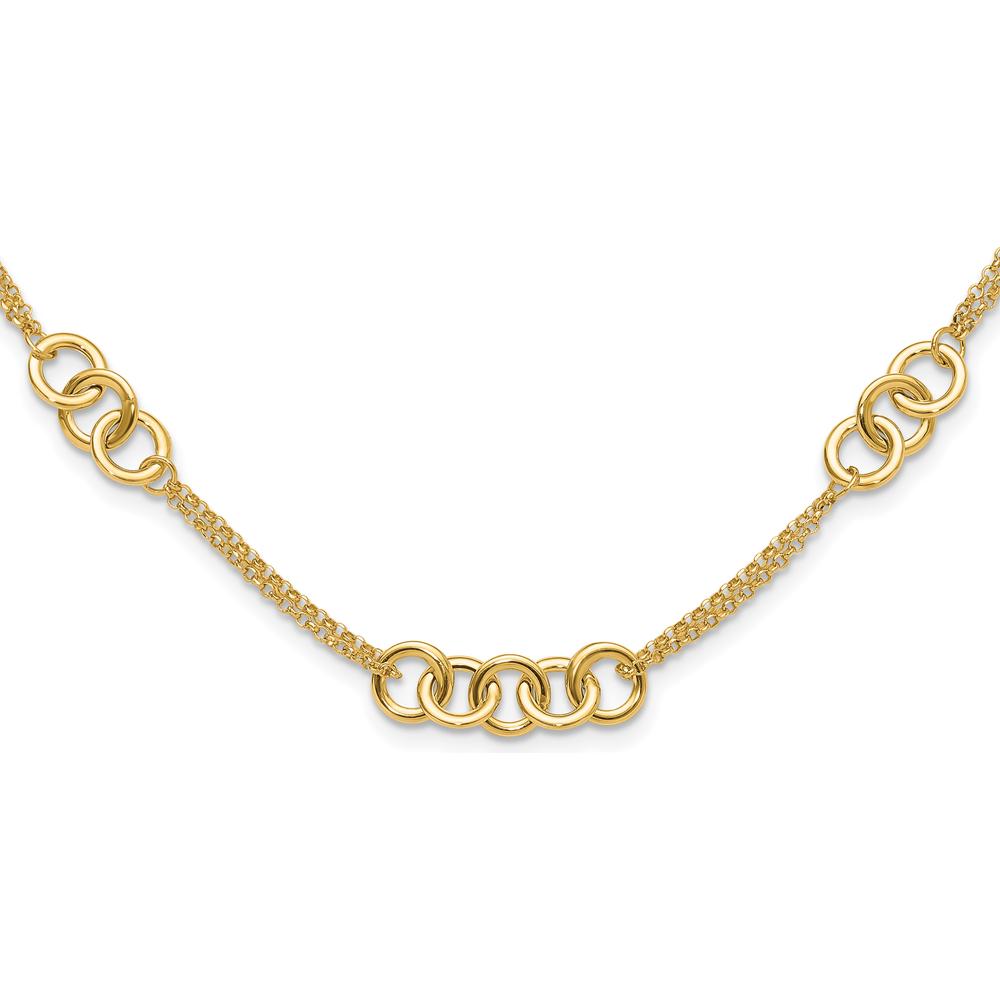 14K Yellow Gold Polished Linked Circles 17" Fancy Necklace by 0