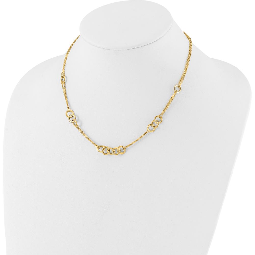 14K Yellow Gold Polished Linked Circles 17" Fancy Necklace by 0