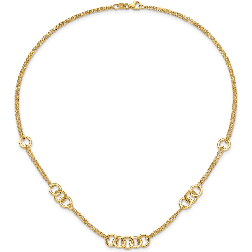14K Yellow Gold Polished Linked Circles 17" Fancy Necklace by 0