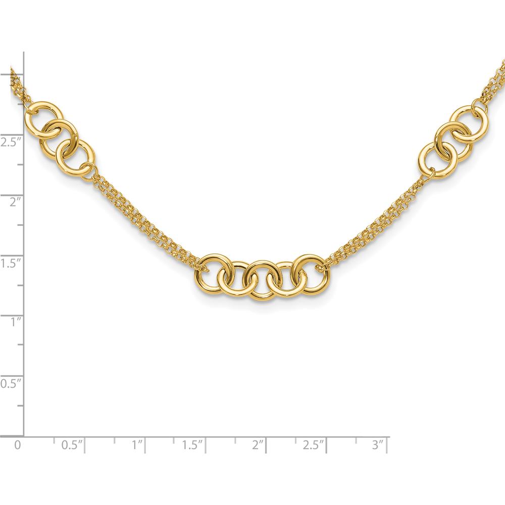 14K Yellow Gold Polished Linked Circles 17" Fancy Necklace by 0