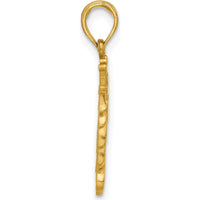 14K Yellow Gold Polished Lion Head with Crown Pendant - 25mm Length by Oro Pregiato