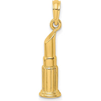 14K Yellow Gold Polished Lipstick Tube Charm - 18.8mm Length, 6.3mm Width by Oro Pregiato
