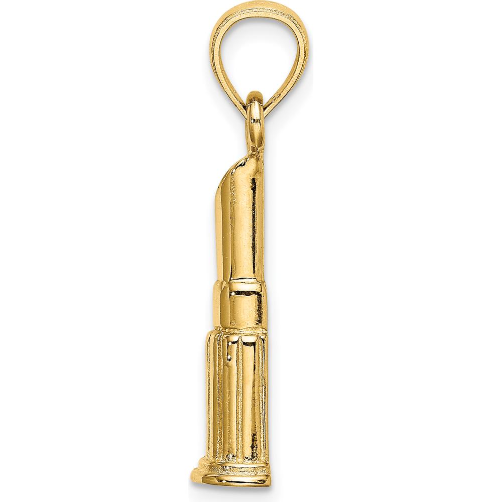 14K Yellow Gold Polished Lipstick Tube Charm - 18.8mm Length, 6.3mm Width by Oro Pregiato
