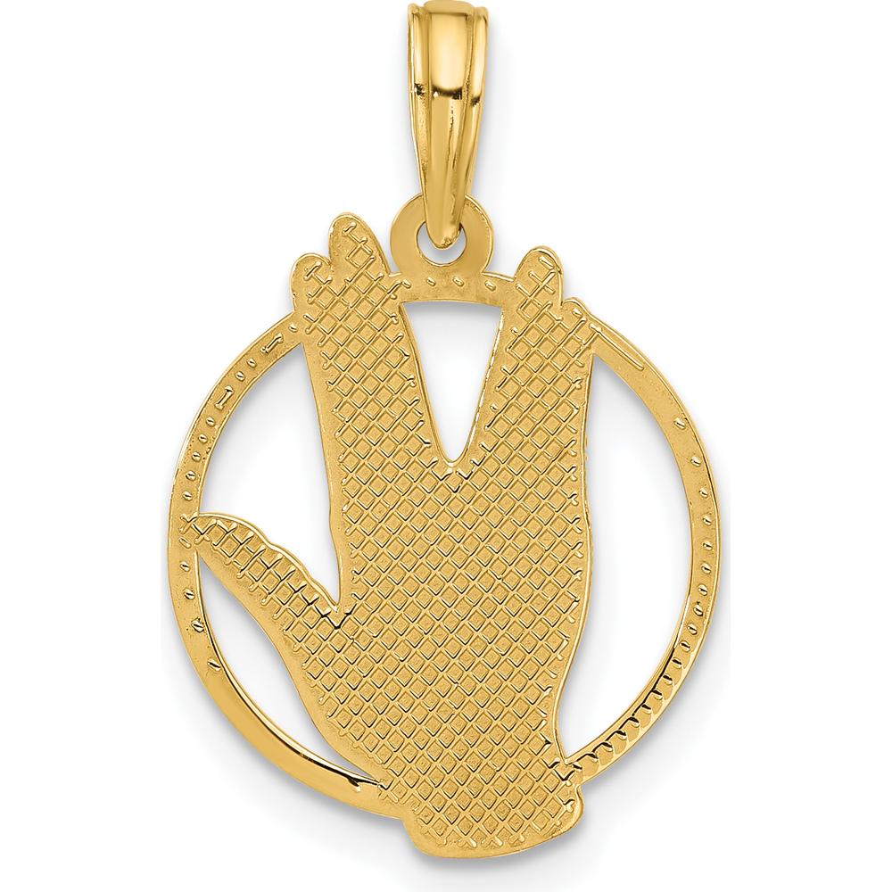 14K Yellow Gold Polished Live Long and Prosper Hand Gesture Charm - 23.2mm by Oro Pregiato